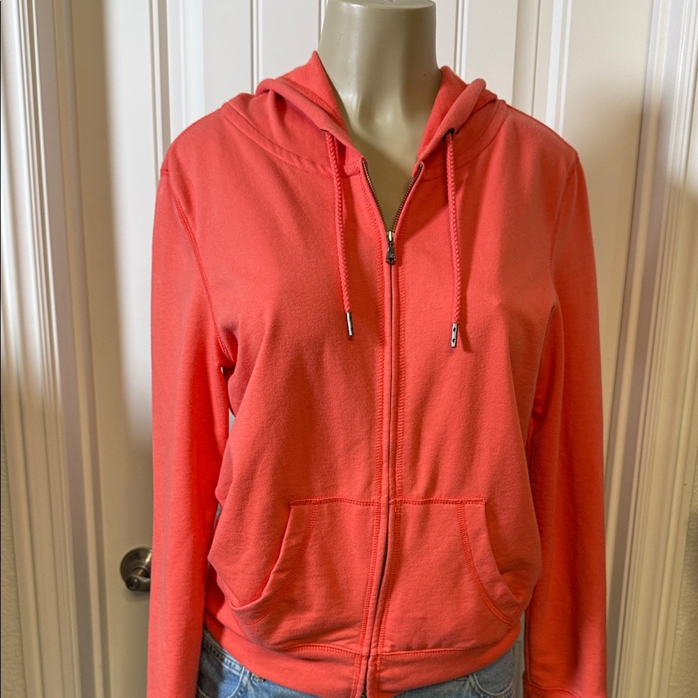 Eddie Bauer Vibrant Orange Zip-Up Hoodie